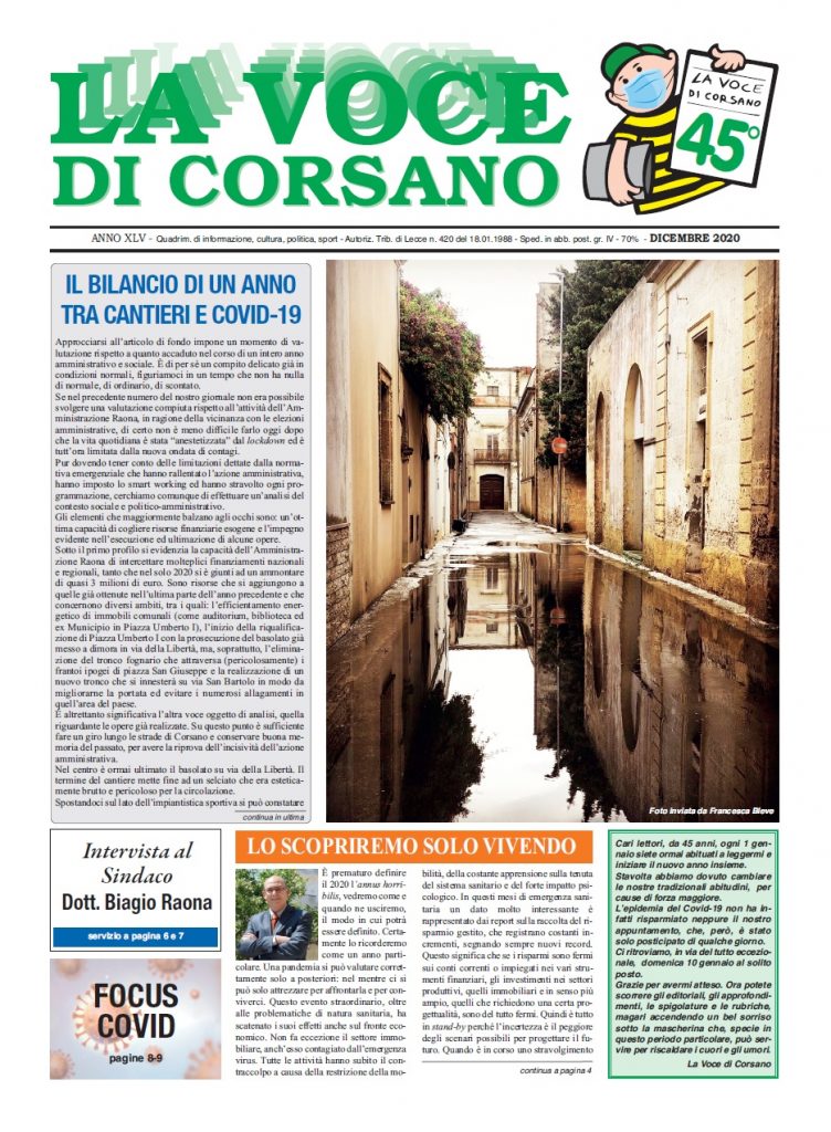 La Voce di Corsano - Prima Pagina Dicembre 2020